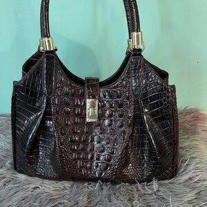 Brahmin Celia  Black /Brown Crocodile-Embossed Women's Bag